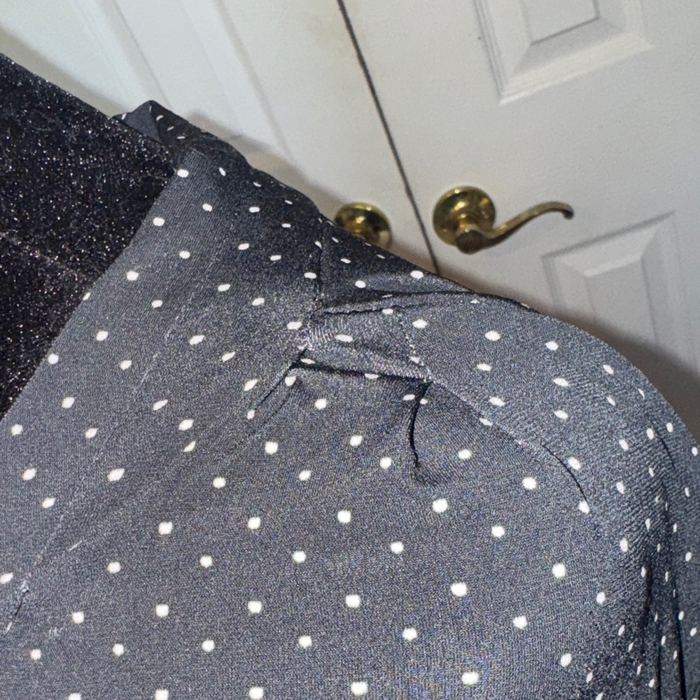 Charter Club Black and White Polka Dot Blouse - Picture 8 of 9